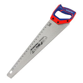 Workpro Serrucho Universal 500 mm, Hoja SK5, 7 TPI, Corte en Ángulos de 45° y 90°, para Madera, Bambú y PVC