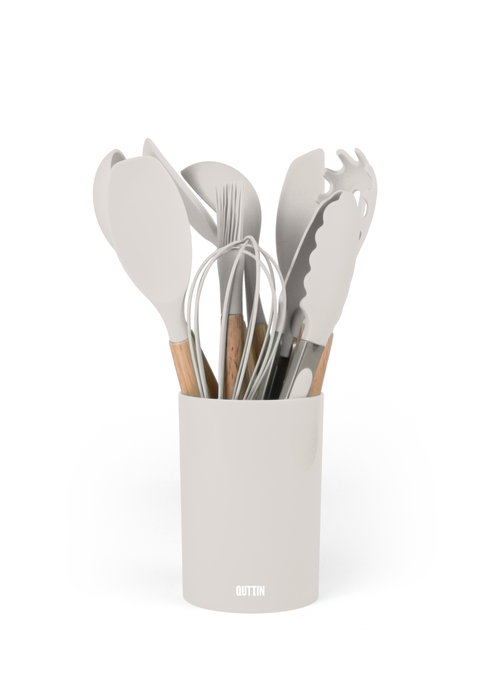 Inde Set de 10 Piezas Utensilios de Cocina con Espátulas y Cucharones, Dimensiones: 10,1 cm (Largo) x 10,2 cm (Ancho) x 32,9 cm (Alto) (12 Unidades)