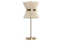 DKD Home Decor Lámpara de Sobremesa Metal e Hilo Dorado y Crudo 30x30x70 cm
