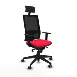 PIQUERAS Y CRESPO Silla de oficina Horna Rojo/Negro con mecanismo Sincro