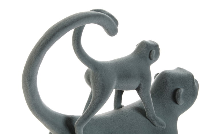 DKD Home Decor Figuras de Monos Flocados en Resina, Pack de 2
