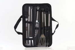 DKD Home Decor Barbacoa Terraza Y Jardin Negro Plateado 39 x 11.5 x 5 cm Set de 10