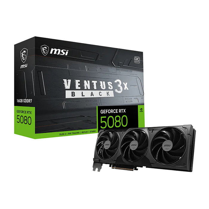 MSI GeForce RTX 5080 VENTUS 3X OC BLACK 16GB GDDR7