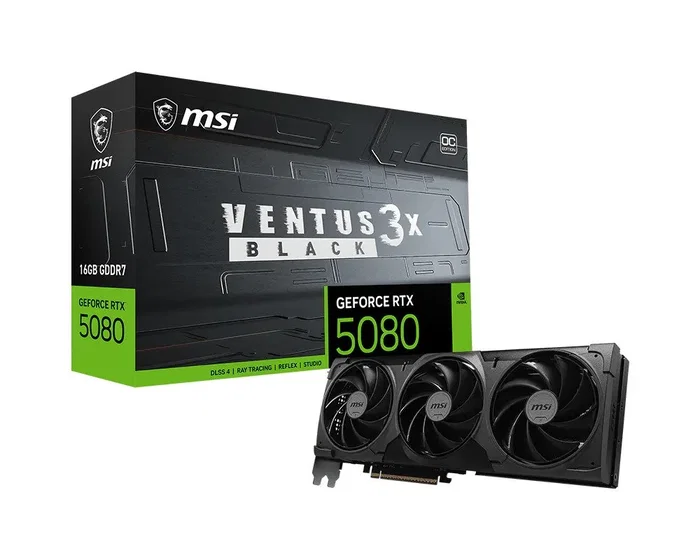 MSI VENTUS GeForce RTX 5080 16GB GDDR7 3X OC BLACK MSI VENTUS GeForce RTX 5080 16GB GDDR7 3X OC BLACK