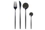 DKD Home Decor Set de Cubertería Chic 16 Piezas Negro Inox