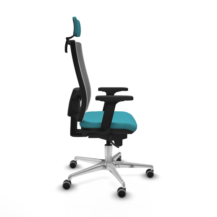 PIQUERAS Y CRESPO Silla de oficina Horna con mecanismo Sincro, Tela Turquesa y Malla Gris PIQUERAS Y CRESPO Silla de oficina Horna con mecanismo Sincro, Tela Turquesa y Malla Gris