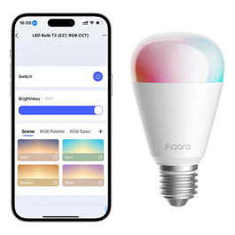 Aqara LED Bulb T2 - Bombilla Inteligente RGB CCT, E27, 1100lm, Bluetooth/Zigbee, Compatible con Alexa, Google y HomeKit
