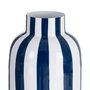Jarrón Rayas Azul Metal Decoración 18 X 18 X 30 cm