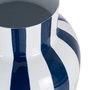 Jarrón Rayas Azul Metal Decoración 18 X 18 X 30 cm