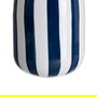 Jarrón Rayas Azul Metal Decoración 18 X 18 X 30 cm