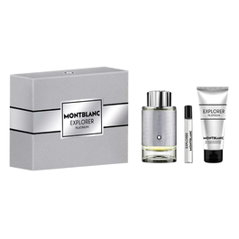 Set Montblanc: Explorer Platinum, Eau De Parfum, For Men, 100 ml + Explorer Platinum, Eau De Parfum, For Men, 7.5 ml + Explorer Platinum, Cleansing, Shower Gel, For All Skin Types, 100 ml