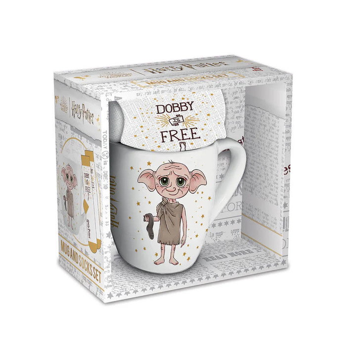Pyramid Set Taza y Calcetines Dobby Harry Potter - Taza 315ml Cerámica, Calcetines Talla 36-41 Pyramid Set Taza y Calcetines Dobby Harry Potter - Taza 315ml Cerámica, Calcetines Talla 36-41