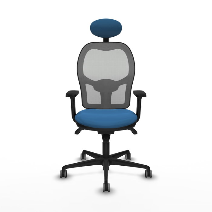 PIQUERAS Y CRESPO Silla de oficina Jorquera con mecanismo Sincro, Azul claro y Gris