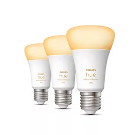 Philips Hue White Ambiance 8719514328266 Bombilla LED Inteligente Bluetooth E27 A60 9W (Equivalente 60W), Luz Blanca Cálida a Fría 2200-6500K, Paquete de 3