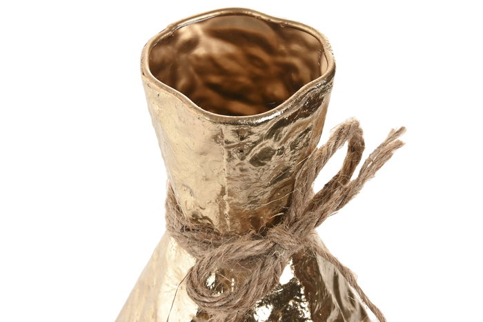 DKD Home Decor Jarrón Metal Dorado Blanco 14 x 68 x 14 cm Set 3 Piezas Referencia 13x56/13x46