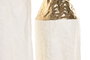 DKD Home Decor Jarrón Metal Dorado Blanco 14 x 68 x 14 cm Set 3 Piezas Referencia 13x56/13x46