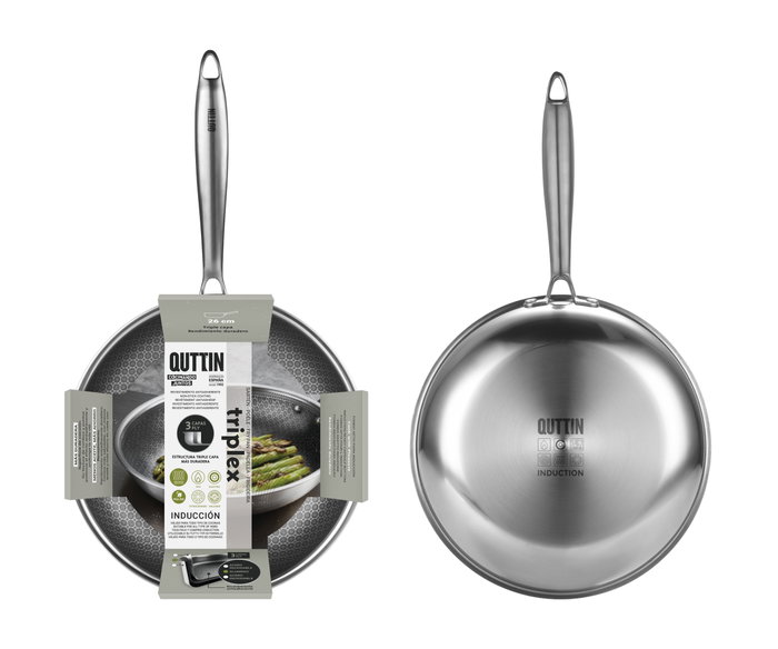 Quttin Sartén de Acero Inducción Triplex 26cm Quttin Sartén de Acero Inducción Triplex 26cm