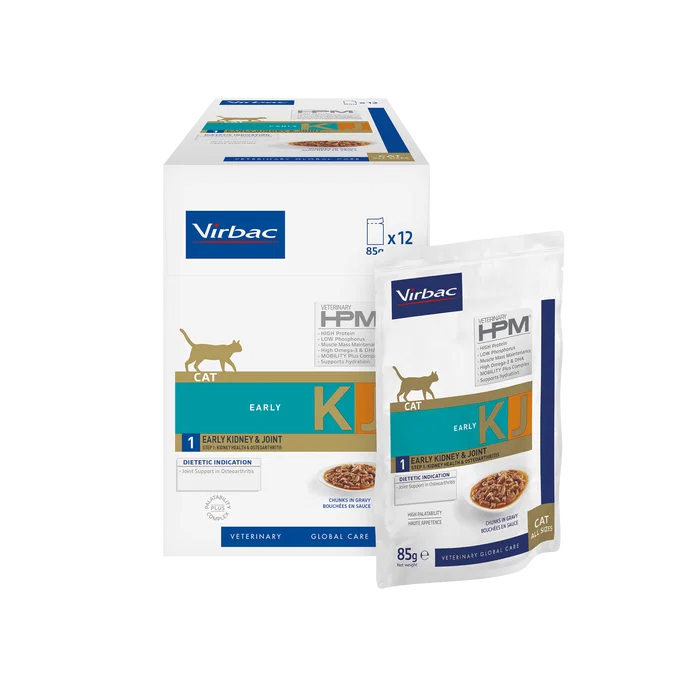 Virbac HPM Feline Early Kidney Joint Trozos con Salsa 12x85g