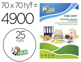 Avery Etiquetas Adhesivas Redondas Naranja Fluorescentes 25 mm Permanentes FSC para Laser/Inkjet/Fotocopia Caja de 4900 Unidades