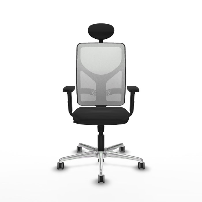 PIQUERAS Y CRESPO Silla de oficina Motilla con mecanismo Sincro, Blanco y Negro