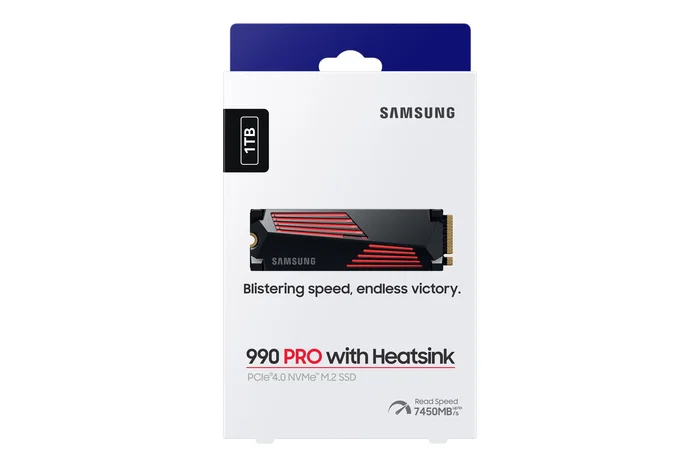 Samsung 990 PRO 1 TB SSD con disipador térmico M.2 2280 NVMe PCIe 4.0 Samsung 990 PRO 1 TB SSD con disipador térmico M.2 2280 NVMe PCIe 4.0