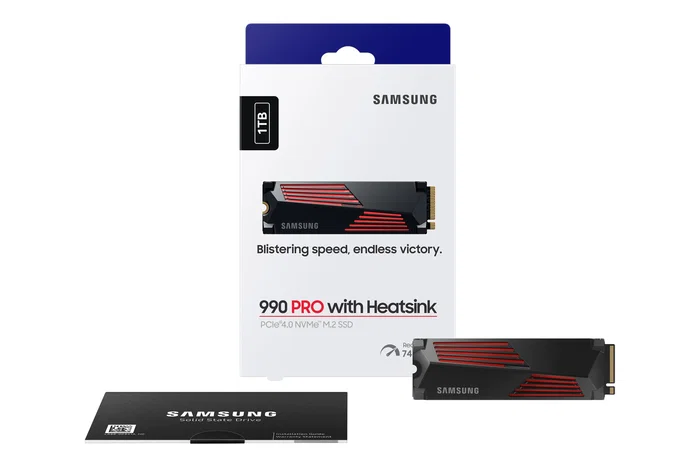 Samsung 990 PRO 1 TB SSD con disipador térmico M.2 2280 NVMe PCIe 4.0 Samsung 990 PRO 1 TB SSD con disipador térmico M.2 2280 NVMe PCIe 4.0