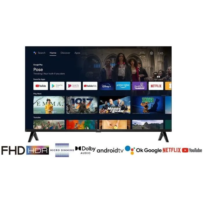 TCL 32FHD7900 Televisor LED 32 pulgadas (81 cm) Full HD 1920x1080 HDR10 Android TV Smart TV WiFi