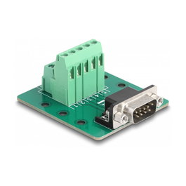 DeLOCK 66907 Adaptador D-Sub de 9 pines macho a bloque de terminales para carril DIN