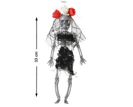 Atosa Muñeca Esqueleto Halloween con Vela y Novia, 33 cm