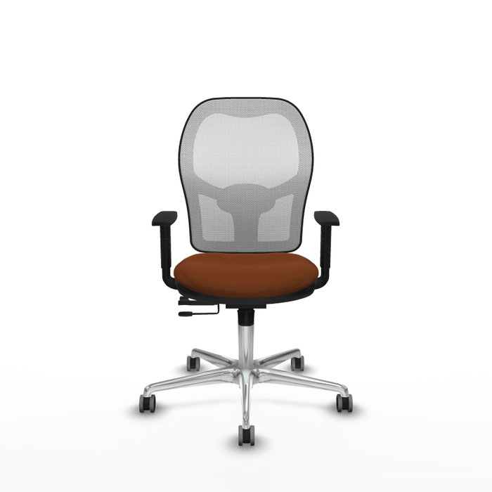 PIQUERAS Y CRESPO Silla de oficina Jorquera con mecanismo Sincro/Traslack Marrón y Blanco