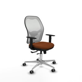 PIQUERAS Y CRESPO Silla de oficina Jorquera con mecanismo Sincro/Traslack Marrón y Blanco