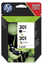 HP Pack de 2 Cartuchos de Tinta Originales 301 Negro y Color N9J72AE