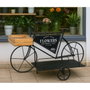 DKD Home Decor Expositor de Metal y Madera con Diseño de Bicicleta, Negro y Marrón