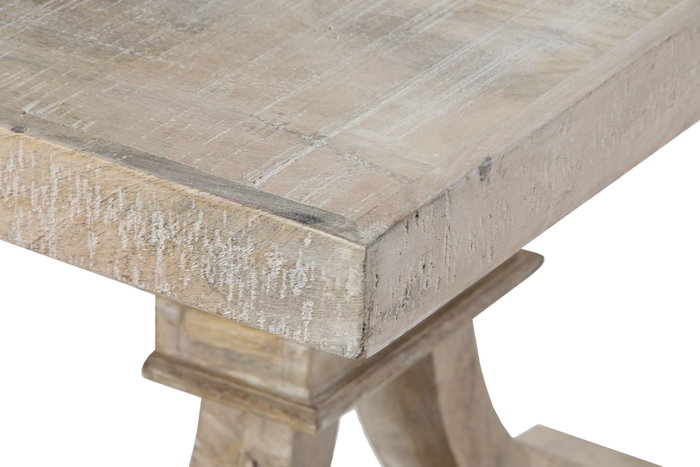 DKD Home Decor Mesa Centro Toscana Blanco Natural Madera Maciza 150 x 70 x 50 cm DKD Home Decor Mesa Centro Toscana Blanco Natural Madera Maciza 150 x 70 x 50 cm