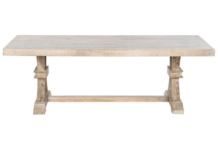 DKD Home Decor Mesa Centro Toscana Blanco Natural Madera Maciza 150 x 70 x 50 cm DKD Home Decor Mesa Centro Toscana Blanco Natural Madera Maciza 150 x 70 x 50 cm