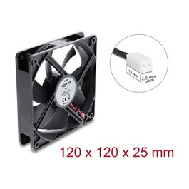 DeLOCK Ventilador Axial 48 V DC 120 x 120 x 25 mm negro
