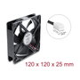 DeLOCK Ventilador Axial 48 V DC 120 x 120 x 25 mm negro