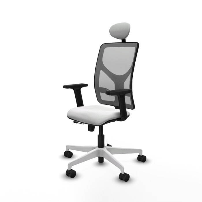 PIQUERAS Y CRESPO Silla de oficina Motilla con mecanismo Sincro/Traslack Blanco y Gris