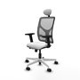 PIQUERAS Y CRESPO Silla de oficina Motilla con mecanismo Sincro/Traslack Blanco y Gris