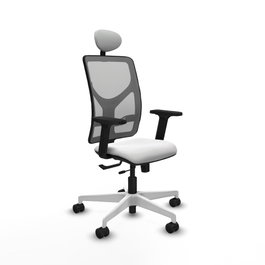 PIQUERAS Y CRESPO Silla de oficina Motilla con mecanismo Sincro/Traslack Blanco y Gris