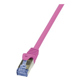 LogiLink Patch Cable Cat.6A S/FTP PrimeLine rosa 0,25m