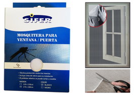 Malla mosquitera de fibra de vidrio con velcro adhesivo blanco 170x180 cm