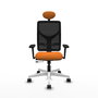 PIQUERAS Y CRESPO Silla de oficina Motilla Naranja y Negro