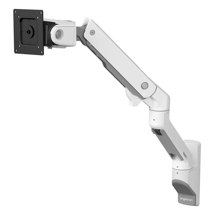 Ergotron HX Arm Brazo Monitor con Pivote Muy Alta Capacidad, 17 kg, hasta 144.8 cm (57"), 75x75-100x100 mm VESA, Montaje Pared, Ajustable - Color Blanco
