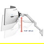 Ergotron HX Arm Brazo Monitor con Pivote Muy Alta Capacidad, 17 kg, hasta 144.8 cm (57"), 75x75-100x100 mm VESA, Montaje Pared, Ajustable - Color Blanco