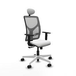 PIQUERAS Y CRESPO Silla de oficina Motilla con mecanismo Sincro, Blanco y Gris