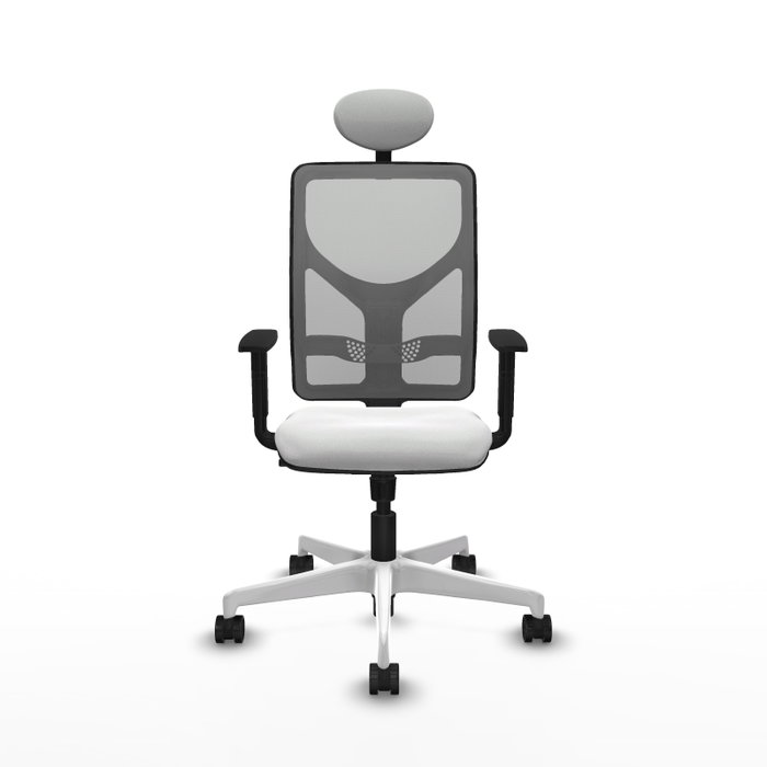 PIQUERAS Y CRESPO Silla de oficina Motilla con mecanismo Sincro, Blanco y Gris
