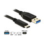 DeLOCK Cable USB 3.2 Gen 2 USB-A a USB-C Macho, 0.5 m, Negro, Velocidad 10 Gbps, Ref. 84733080