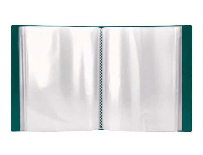 Liderpapel Carpeta con 20 fundas tipo canguro Verde translúcido DIN A4