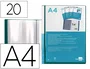 Liderpapel Carpeta con 20 fundas tipo canguro Verde translúcido DIN A4
